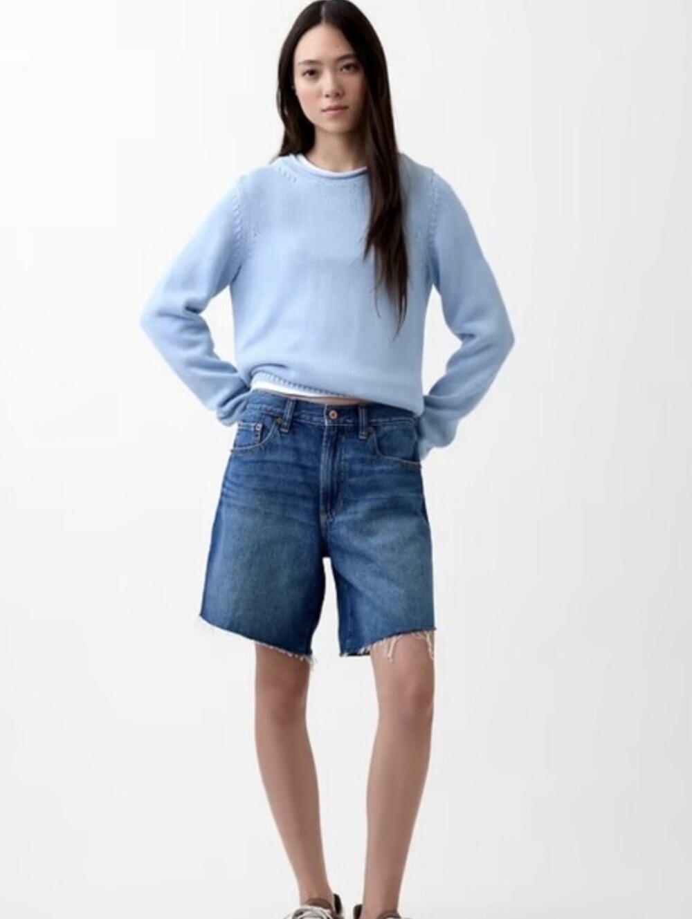 GAP 8" Loose Bermuda Jean Shorts Size 16 (33)